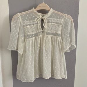 Zara Ivory Babydoll Top